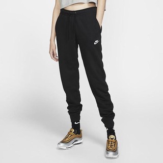 Pantaloni Nike Sportswear Essential Fleece Dama Negrii Albi | RXMS-47026